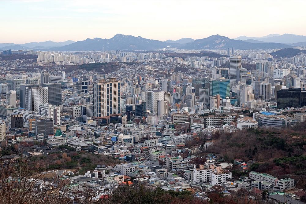 남산에서 바라본 서울 도심 전경